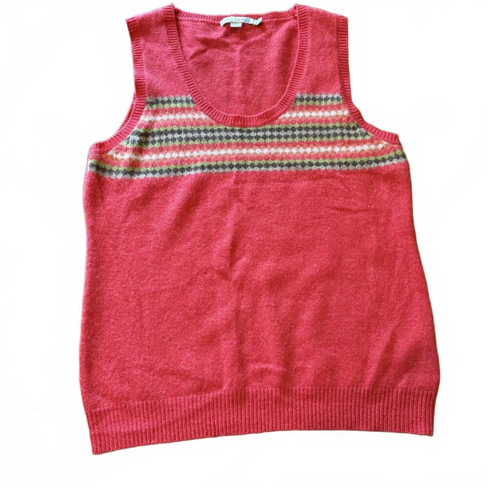 Boden Coral Sleeveless Sweater Wool Vest Women’s Size 10 Preppy Cozy Spring